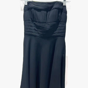 WHBM Black Knee length strapless formal dress chiffon Size 0 Dance homecoming
